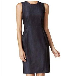 Calvin Klein navy sleeveless round neckline dress.